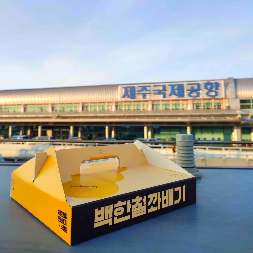 제주공항 앞 백한철꽈배기 기념품 상자